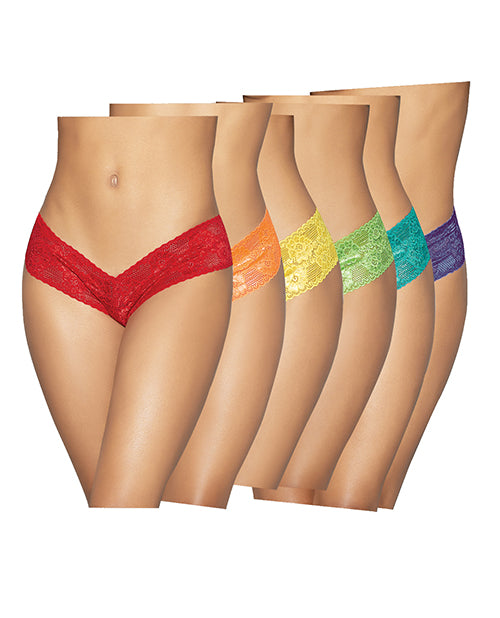 Escante Lingerie Panty Pack Low Rise Neon Stretch Comfort for Pride or Everyday Wear