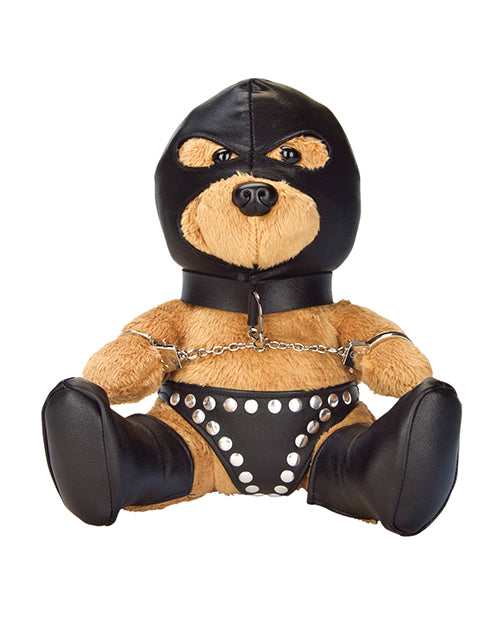 Bondage Bearz plush bear with studded underwear and mask for playful collectible or themed gift