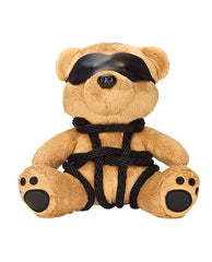 Bondage Bearz plush toy Bound Up Billy with shibari rope binding and eye mask for adult novelty and collectible display