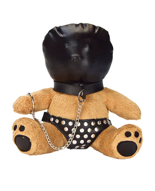 Bondage Bearz Plush Restraint Toy with Gimp Mask and Studded Undies for Playful Bondage Decor