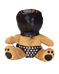 Bondage Bearz Plush Restraint Toy with Gimp Mask and Studded Undies for Playful Bondage Decor