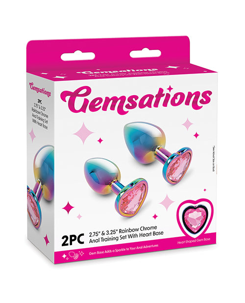 Gemsations Anal Training Set Rainbow Chrome Graduated Plugs Smooth Finish for Comfortable Exploration