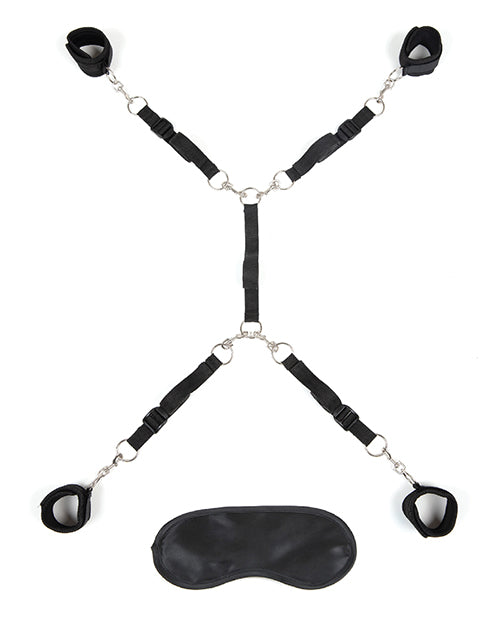 Lux Fetish 7-Piece Bedspreader Bondage Restraint Set in Purple