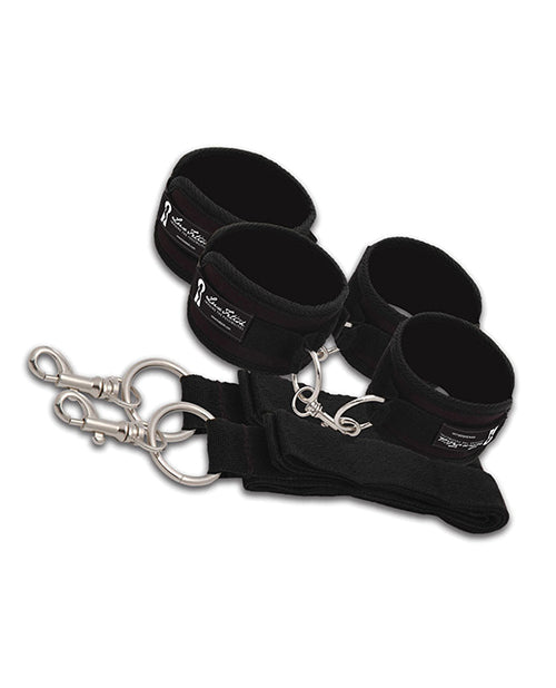 Lux Fetish 7-Piece Bedspreader Bondage Restraint Set in Purple