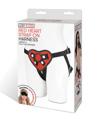 Lux Fetish Strap-On Harness Red Heart Shape Adjustable Straps for Versatile Penetration Play