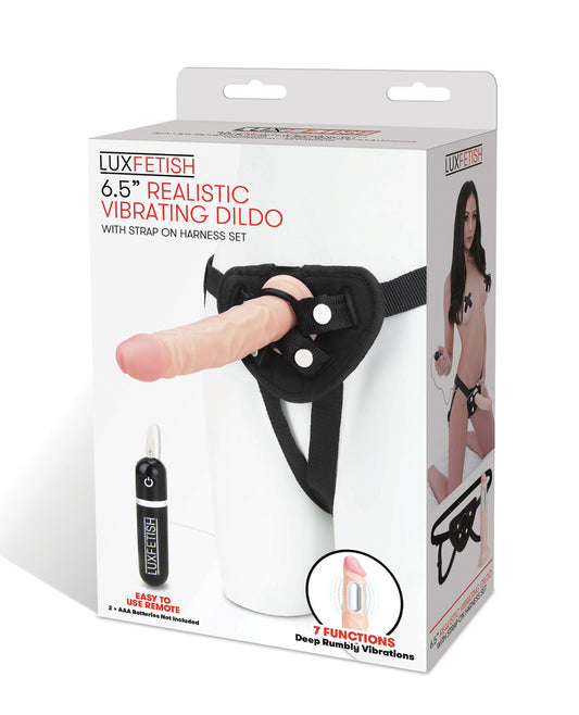 Lux Strap On Set Realistic Vibrating Dildo Adjustable Harness for Versatile Intimate Play