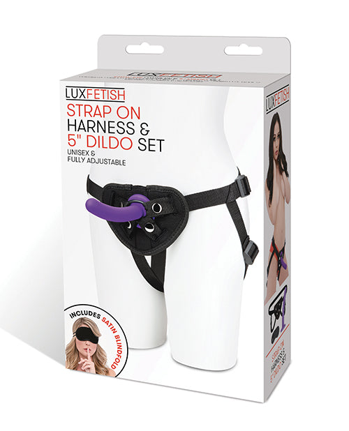Lux Fetish Strap On Harness Set with Adjustable Straps and Built-In Bullet Pocket for Enhanced Couple Stimulation