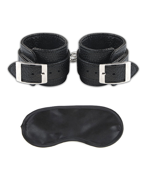 Lux Fetish Unisex Leatherette Cuffs with Adjustable Fit and Rugged Style