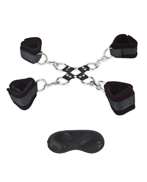 Lux Fetish 5-Piece Hogtie Set with Velvet-Lined Adjustable Cuffs