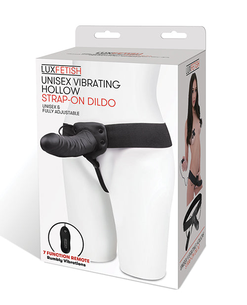 Lux Strap On Dildo Vibrating Hollow Design Adjustable Harness for Unisex Intimate Play