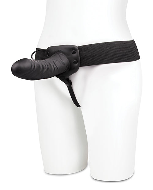 Lux Fetish Unisex Vibrating Hollow Strap-On Dildo with Adjustable Harness