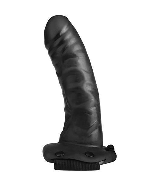 Lux Fetish Unisex Vibrating Hollow Strap-On Dildo with Adjustable Harness