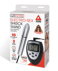 Lux Fetish Stimulator Metal Electro Shock Wand with Remote Control and Blindfold for Electro Play