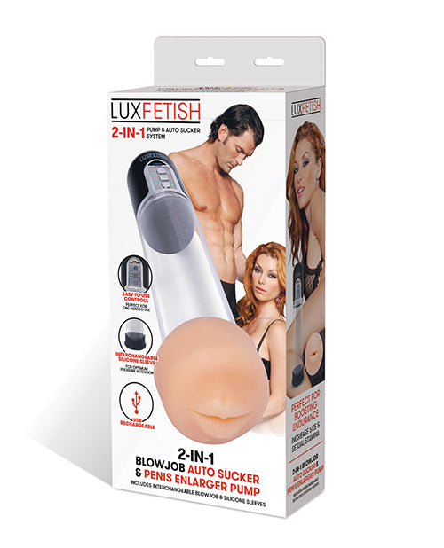 Lux Fetish Penis Enlargement Pump with Suction Stimulation and Interchangeable Sleeves for Enhanced Sensation and Visual Performance