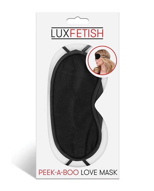 Lux Bondage Blindfold velvet lined adjustable black mask for sensory play and intimate restraint