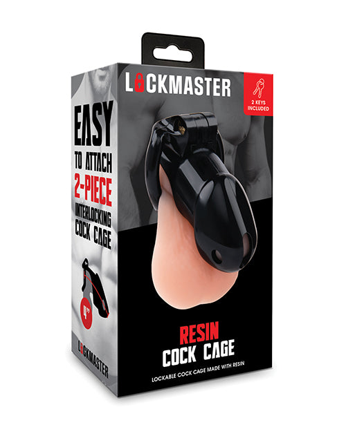 Lockmaster Bondage Restraint Cock Cage Adjustable Resin Black for Secure and Comfortable Intimate Control