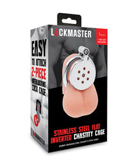Lockmaster Chastity Cage Stainless Steel Flat Inverted Design Lightweight Secure Restraint for Discreet Wear