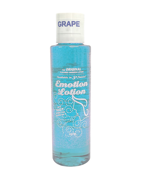 Emotion Lotion edible massage lotion with grape flavor and warming touch for intimate couples massage