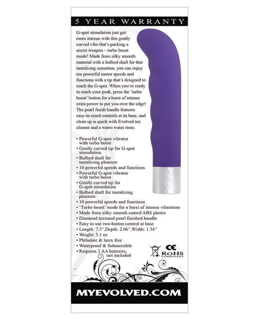 Evolved Spark G-Spot Vibrator in Purple with Turbo Boost Mode