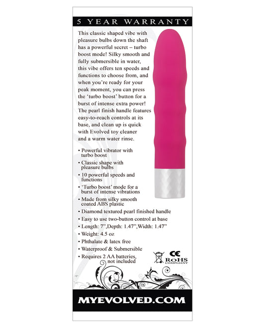 Evolved Ignite Pink Vibrator with Turbo Boost and Multi-Speed Settings