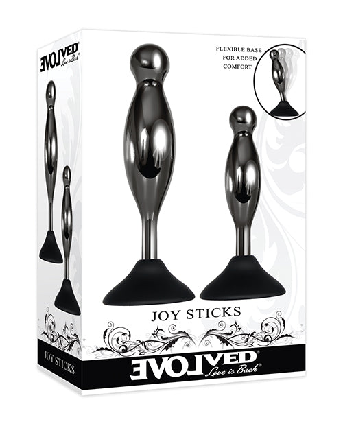 Evolved Anal Plug Set with Suction Base and Chrome Alloy Design for Hands-Free Backdoor Play