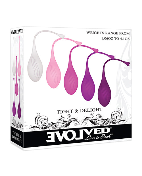 Evolved Kegel Ball Set body-safe silicone individually weighted easy retrieval for pelvic floor strengthening