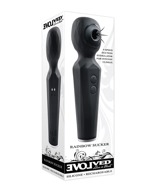 Evolved Massage Product Black Sucker Wand Dual Vibration Suction for Relaxing Full Body Massage