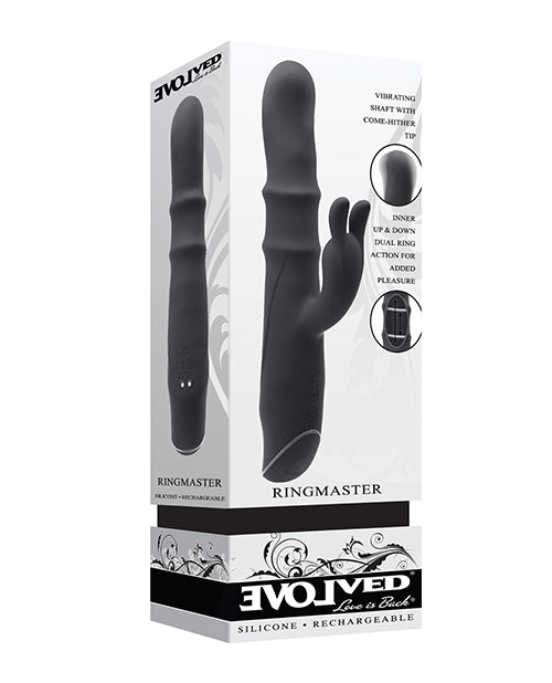 Evolved rabbit vibrator dual motors 10-speed silicone design with ring stimulation for rechargeable waterproof pleasure
