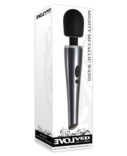Evolved Massage Product Metallic Wireless Wand with 8 Speeds and Flexible Head for Intense Full-Body Relaxation