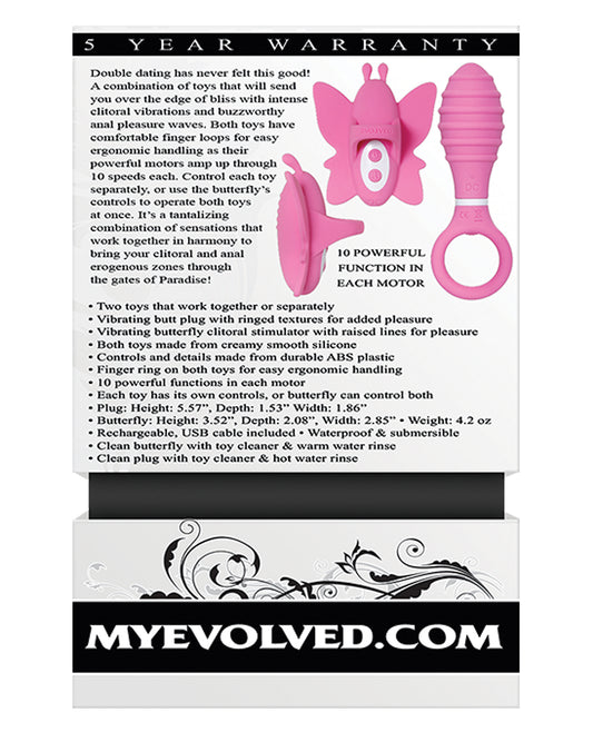 Evolved Double Date Kit with 10-Speed Clitoral and Anal Vibrators