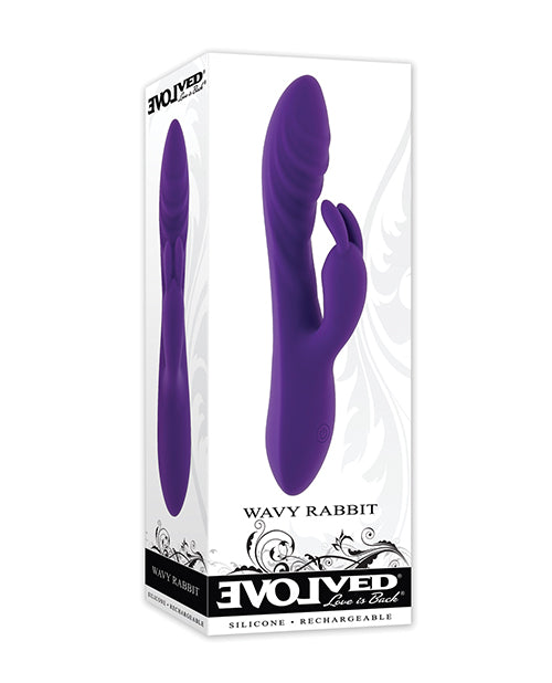 Evolved Vibrator Wavy Rabbit Dual Motor Purple Flexible Shaft for Enhanced Stimulation