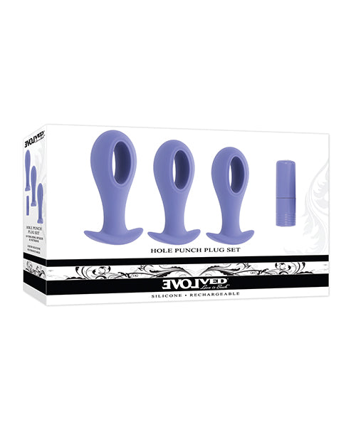 Evolved Anal Plug Set Hollow Center Flexible Silicone with Vibrating Bullet for Comfortable Anal Play