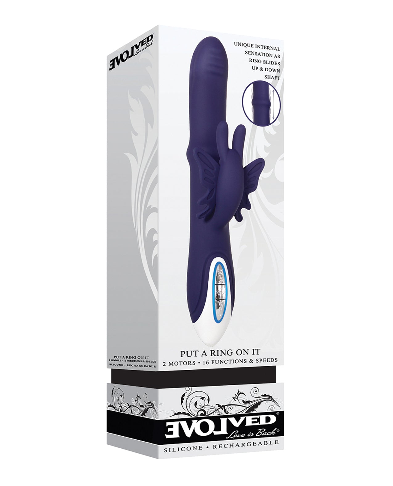 Evolved Vibrator Sliding Ring Butterfly Clitoral Stimulator Waterproof Design for Intense Pleasure