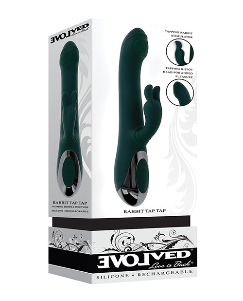 Evolved Vibrator Tap Tap Tapping Rabbit Dual Stimulation Chrome Handle for G-spot and Clitoral Pleasure