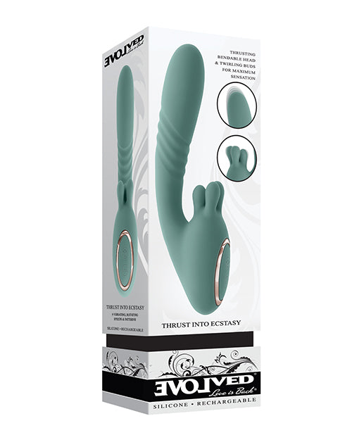 Evolved Vibrator Thrusting Rabbit Bendable Shaft Rotating Prongs for Dual Stimulation Experience