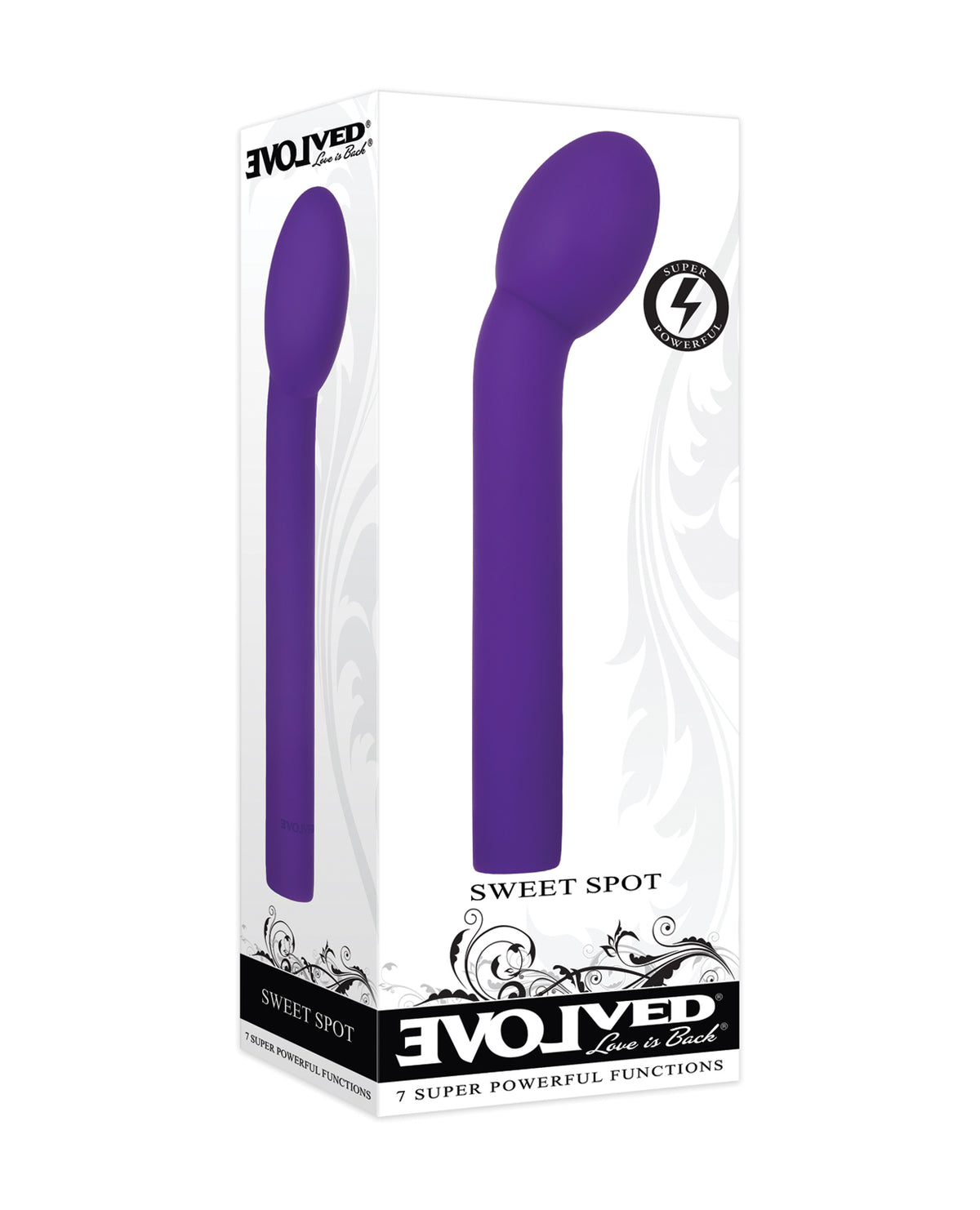 Evolved Vibrator Purple Angled G-Spot Head Extra Power Silicone for Intense Stimulation