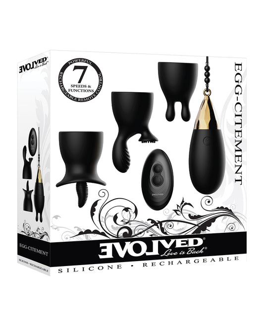 Evolved Remote Control Egg Stimulator with Interchangeable Silicone Attachments and Waterproof Design for Customized Pleasure