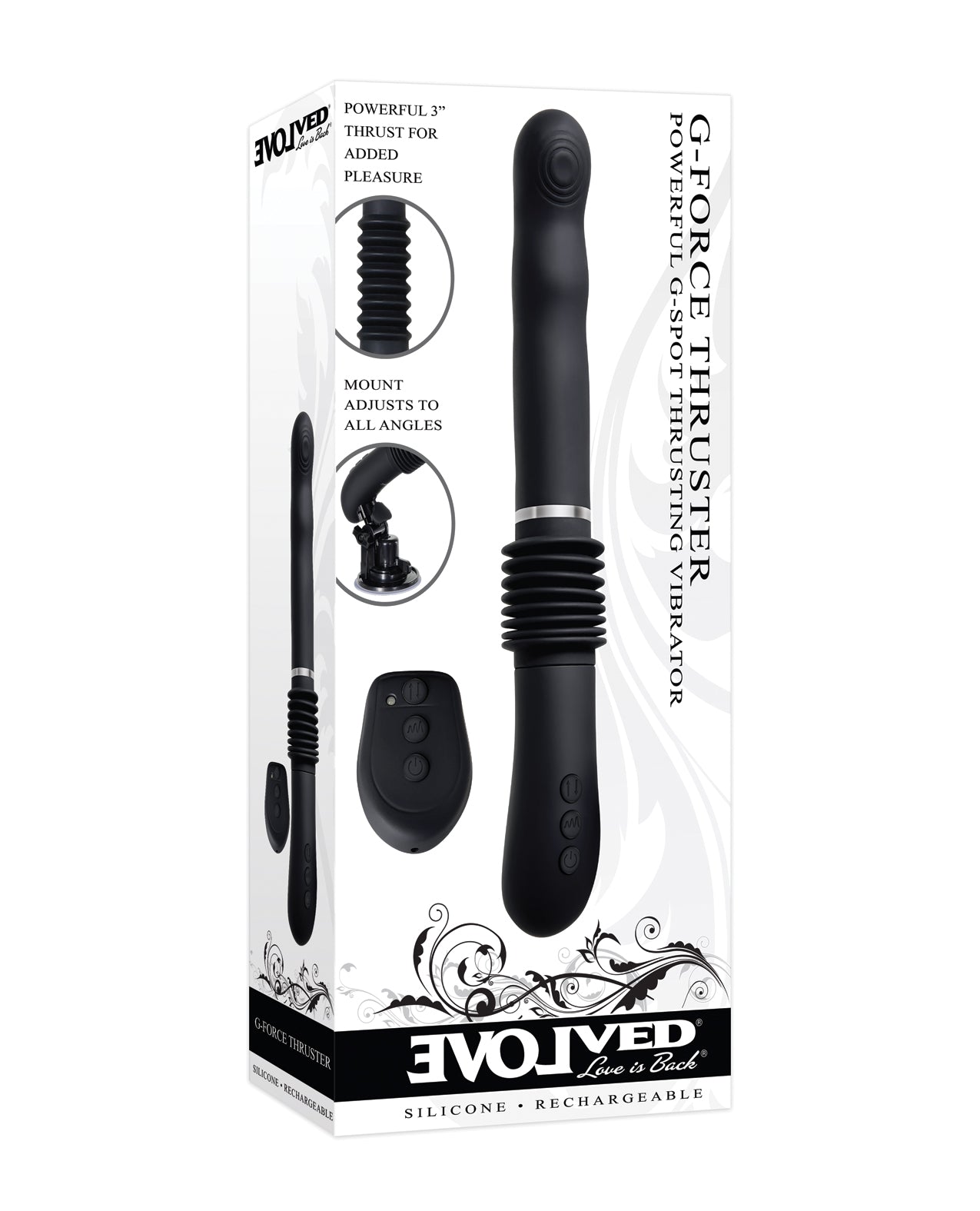 Evolved Sex Machine Thrusting Vibrator with Suction Mount and Remote Control for Powerful G-Spot Stimulation