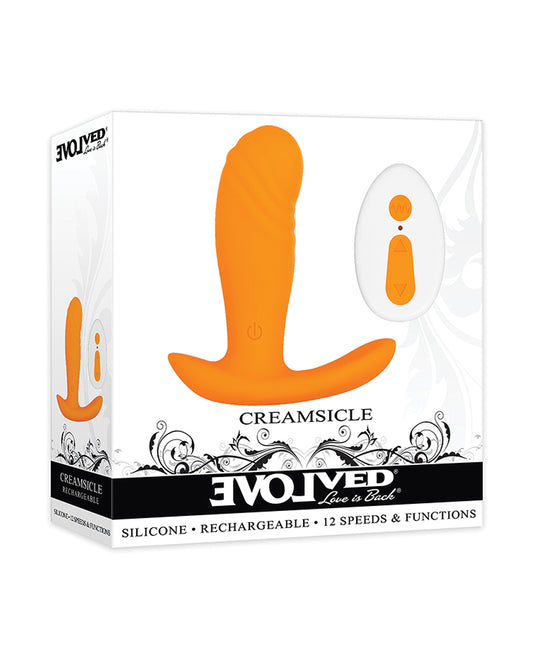 Evolved Vibrator Retro-Orange Silicone Remote Control Submersible for Discreet Personal Pleasure