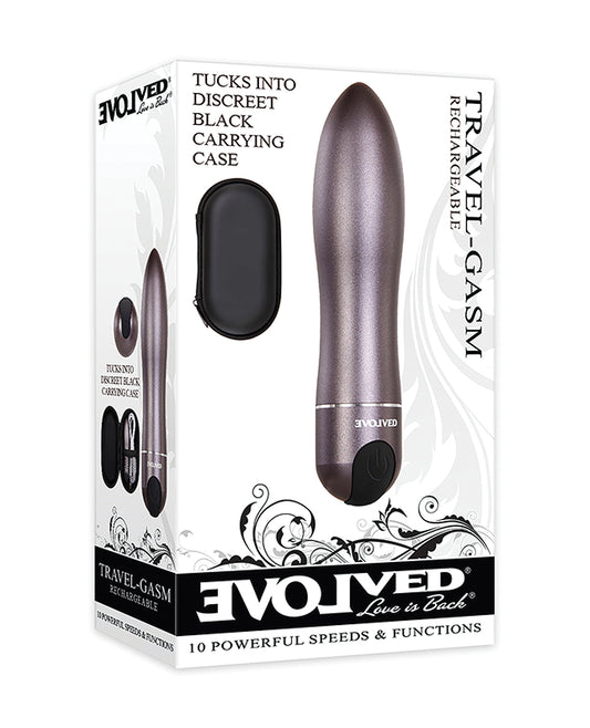 Evolved Bullet Stimulator Gunmetal 10 Speeds Waterproof with Carrying Case for Discreet Pleasure