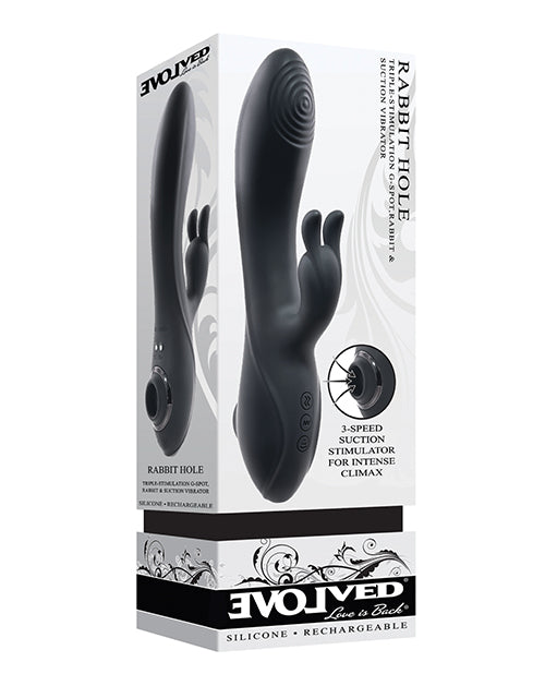 Evolved Rabbit Vibrator Flexible G-Spot Curved Shaft Suction Stimulation for Triple Pleasure