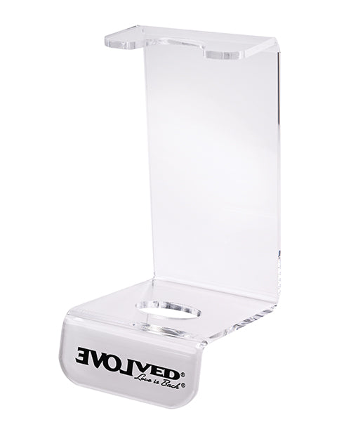 Evolved Acrylic Product Display Stand with Clear Finish and Sturdy Base for Retail Showcasing