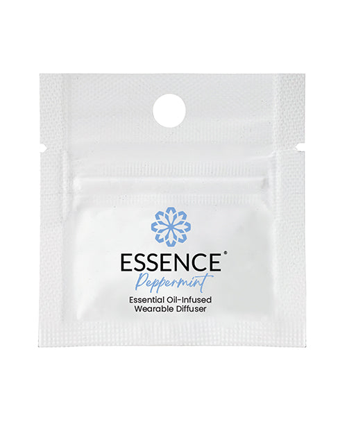 Essence Diffuser Ring infused with peppermint essential oil and reusable sachet for natural headache and nausea relief