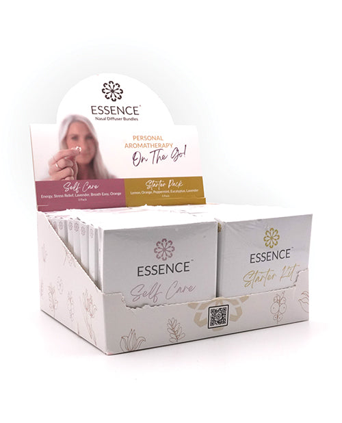 Essence Aromatherapy Ring Bundle Box Display with Starter and Self Care Packs for On-the-Go Wellness