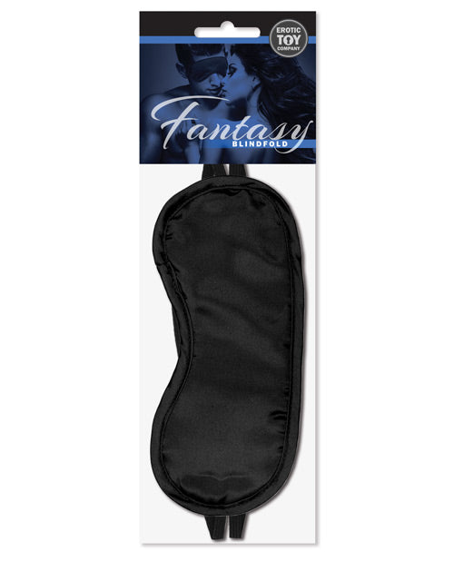 Satin Fantasy Blindfold with Dual Straps in Black