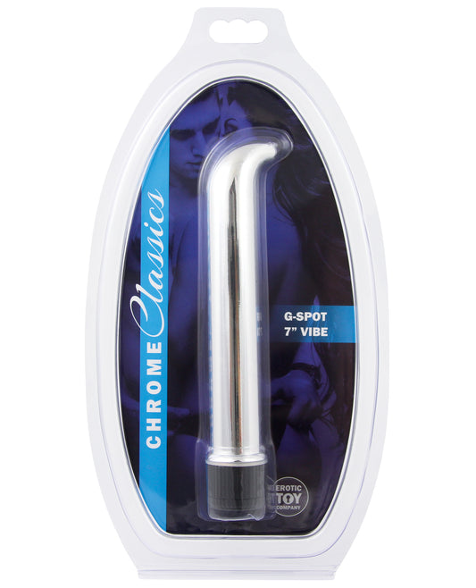 Chrome Classics 7-Inch Metallic G-Spot Vibrator with Ergonomic Design