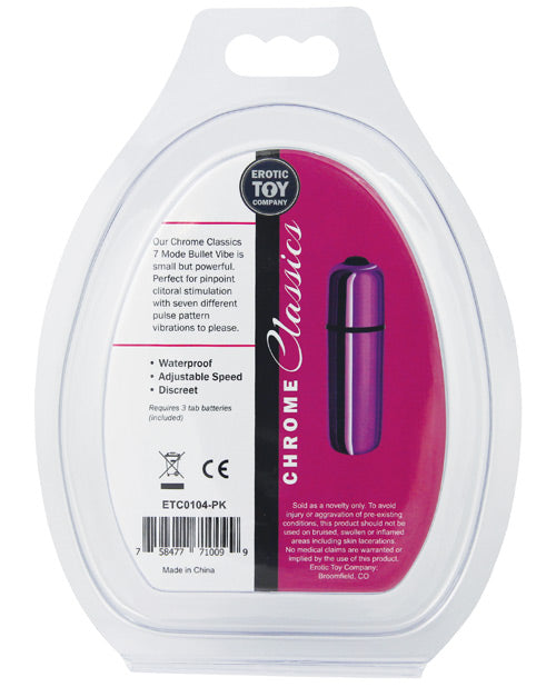 Chrome Classics 7-Mode Metallic Bullet Stimulator in Pink