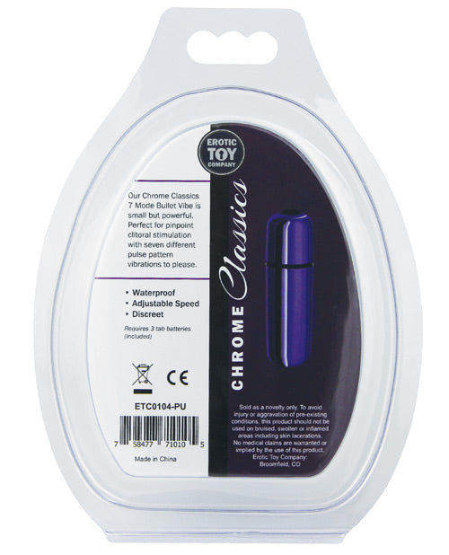 Chrome Classics 7 Mode Metallic Bullet Stimulator in Purple