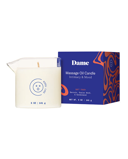 Dame Massage Oil Candle plant-based sandalwood guaiac wood for relaxing sensual massages