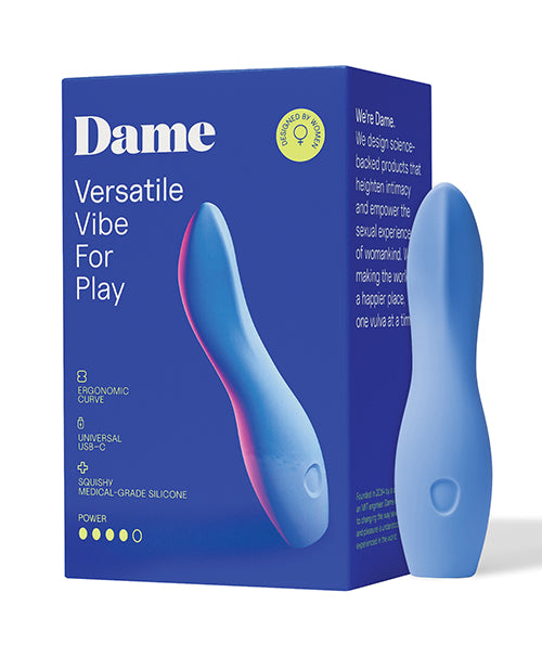 Dame Vibrator Periwinkle Versatile USB-C Rechargeable Soft Tip for Internal and External Pleasure